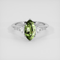 1.30 Ct. Green Sapphire Ring, Silver 1