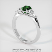 0.72 Ct. Green Chrome Tourmaline Ring, 10K White Gold 2