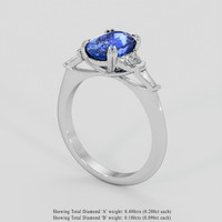 2.89 Ct. Blue Sapphire Ring, 10K White Gold 2