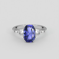 2.83 Ct. Purplish Blue Sapphire Ring, 10K White Gold 1