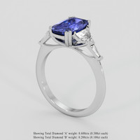 2.83 Ct. Purplish Blue Sapphire Ring, 10K White Gold 2