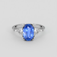 2.44 Ct. Blue Sapphire Ring, 10K White Gold 1