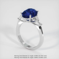 5.02 Ct. Blue Sapphire Ring, 10K White Gold 2