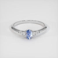 0.61 Ct. Blue Sapphire Ring, 10K White Gold 1
