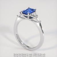 1.17 Ct. Blue Sapphire Ring, 14K White Gold 2