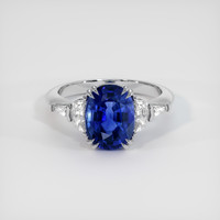 3.34 Ct. Blue Sapphire Ring, 14K White Gold 1