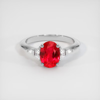 1.41 Ct. Ruby Ring, 14K White Gold 1