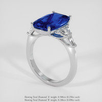 5.41 Ct. Blue Sapphire Ring, 14K White Gold 2