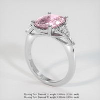 4.06 Ct. Sapphire Ring, 14K White Gold 2