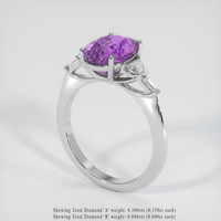 4.10 Ct. Sapphire Ring, 14K White Gold 2