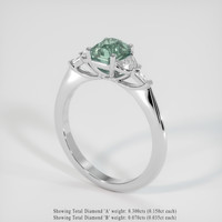 1.38 Ct. Sapphire Ring, 14K White Gold 2
