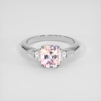 2.38 Ct. Padparadscha Sapphire Ring, 14K White Gold 1