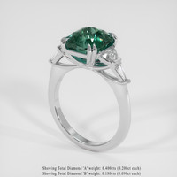 4.03 Ct. Bluish Green Sapphire Ring, 14K White Gold 2