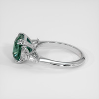 4.03 Ct. Bluish Green Sapphire Ring, 14K White Gold 4