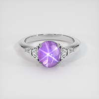 2.26 Ct. Purplish Pink Sapphire Ring, 14K White Gold 1