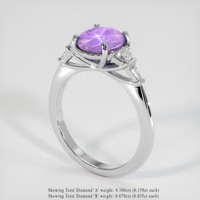 2.26 Ct. Purplish Pink Sapphire Ring, 14K White Gold 2