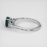 2.03 Ct. Greenish Blue Sapphire Ring, 14K White Gold 4