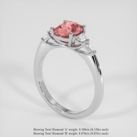 2.02 Ct. Padparadscha Sapphire Ring, 14K White Gold 2