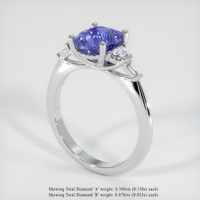 2.57 Ct. Sapphire Ring, 14K White Gold 2