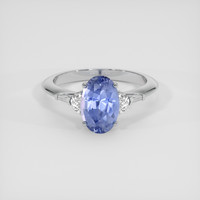 3.76 Ct. Blue Sapphire Ring, 14K White Gold 1