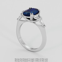 3.42 Ct. Blue Sapphire Ring, 14K White Gold 2