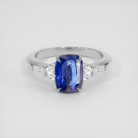3.02 Ct. Blue Sapphire Ring, 14K White Gold 1
