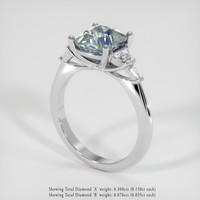 2.83 Ct. Sapphire Ring, 14K White Gold 2