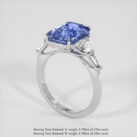 5.12 Ct. Blue Sapphire Ring, 14K White Gold 2