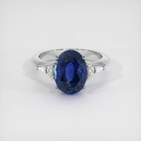 5.02 Ct. Blue Sapphire Ring, 14K White Gold 1