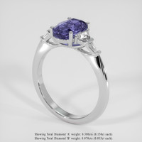 2.41 Ct. Violet Sapphire Ring, 14K White Gold 2