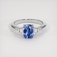 1.17 Ct. Blue Sapphire Ring, 18K White Gold 1