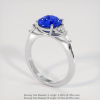 2.65 Ct. Blue Sapphire Ring, 18K White Gold 2