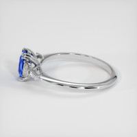 1.00 Ct. Blue Sapphire Ring, 18K White Gold 4