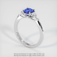 1.28 Ct. Blue Sapphire Ring, 18K White Gold 2