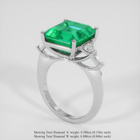 4.87 Ct. Emerald Ring, 18K White Gold 2