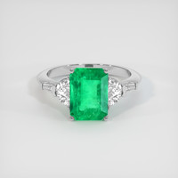 3.11 Ct. Emerald Ring, 18K White Gold 1