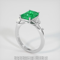 3.11 Ct. Emerald Ring, 18K White Gold 2