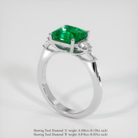 2.10 Ct. Emerald Ring, 18K White Gold 2