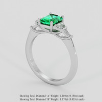 1.04 Ct. Emerald Ring, 18K White Gold 2
