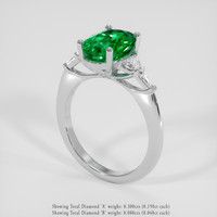 2.63 Ct. Emerald Ring, 18K White Gold 2