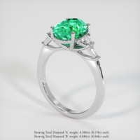3.13 Ct. Emerald Ring, 18K White Gold 2