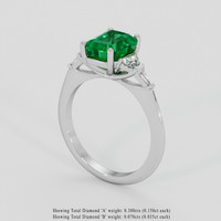 2.08 Ct. Emerald Ring, 18K White Gold 2