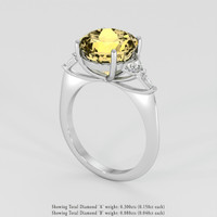 5.01 Ct. Yellow Citrine Ring, 18K White Gold 2