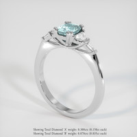 0.74 Ct. Gemstone Ring, 18K White Gold 2