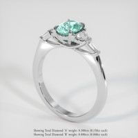 0.81 Ct. Gemstone Ring, 18K White Gold 2