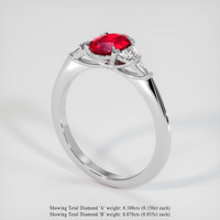 1.17 Ct. Ruby Ring, 18K White Gold 2