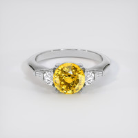 2.09 Ct. Yellow Sapphire Ring, 18K White Gold 1