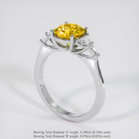 2.09 Ct. Yellow Sapphire Ring, 18K White Gold 2