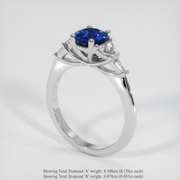 0.94 Ct. Sapphire Ring, 18K White Gold 2