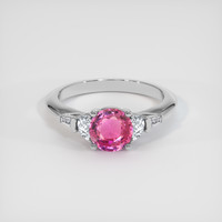 1.23 Ct. Pink Sapphire Ring, 18K White Gold 1